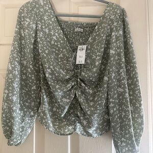 Abercrombie Floral Green Women's Top